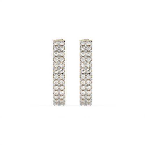 Złote kolczyki próby 585 z brylantami 0,22 ct, klasyczne i ponadczasowe