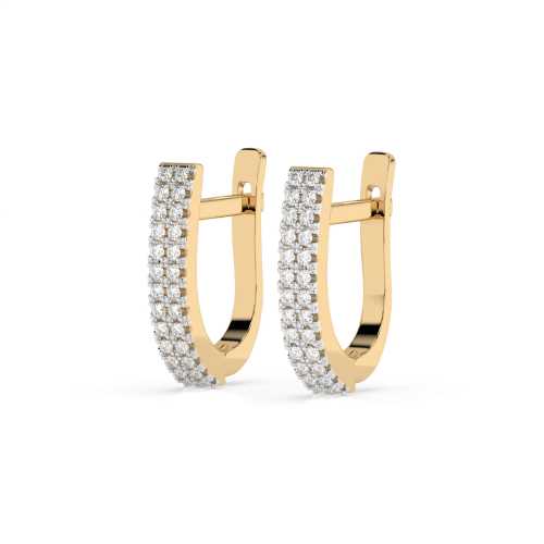 Kolczyki z żółtego złota 585 z brylantami 0,22ct i eleganckim zapięciem angielskim