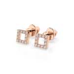 Kolczyki wkrętki z czerwonego złota K130 z brylantami 0,14ct