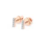 Kolczyki wkrętki z czerwonego złota K139 z brylantami 0,08 ct