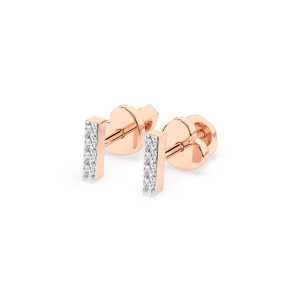Kolczyki wkrętki z czerwonego złota K139 z brylantami 0,08 ct