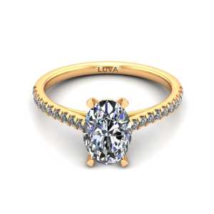 Pierścionek zaręczynowy LV28 z żółtego złota diament owalny 0,70ct