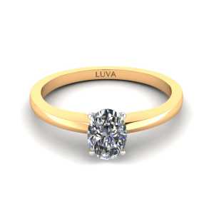 Pierścionek zaręczynowy LV30 z żółtego złota diament owalny 0,50ct 