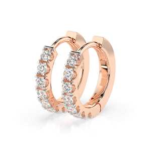 Kolczyki kółka z czerwonego złota K136 z brylantami 0,42 ct