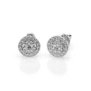 Kolczyki wkrętki z białego złota K142 z brylantami 0,28 ct