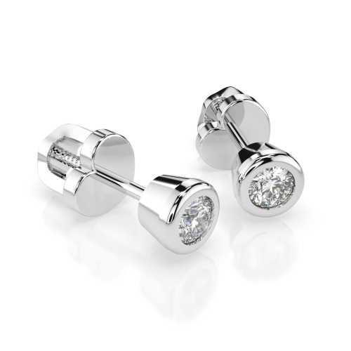 Eleganckie kolczyki z żółtego złota z brylantami 0,09ct na wkrętki