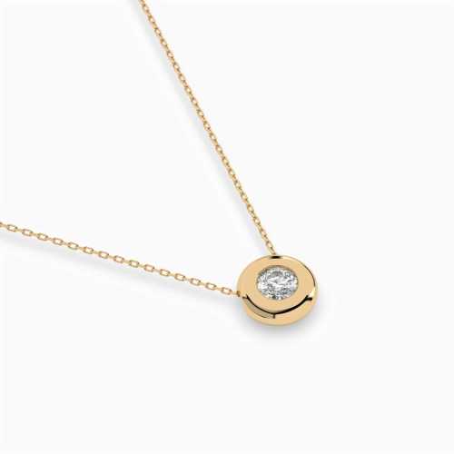 Naszyjnik z żółtego złota z brylantem 0,15 ct, delikatna elegancja