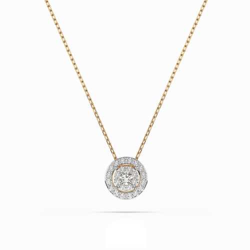Celebrytka z żółtego złota 585 z kółkiem i 25 brylantami 0,14 ct