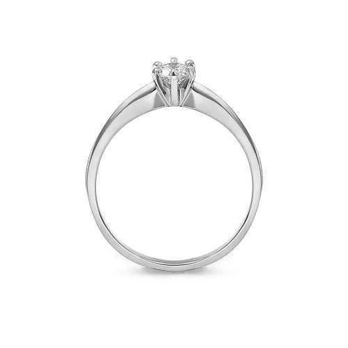 Klasyczny pierścionek na zaręczyny, białe złoto, diament 0,25 ct, Luva