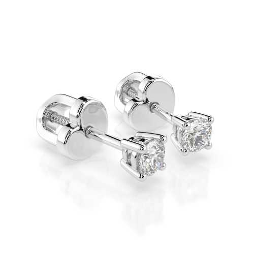 Klasyczne złote kolczyki z próby 585 z brylantami 0,12 ct z zapięciem na sztyft