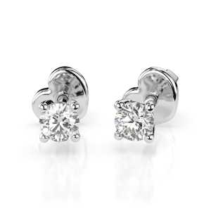 Kolczyki z zapięciem na wkrętki z białego złota K123 z brylantami 0,12 ct
