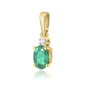 Zawieszka z żółtego złota ze szmaragdem 0,40 ct - Z014