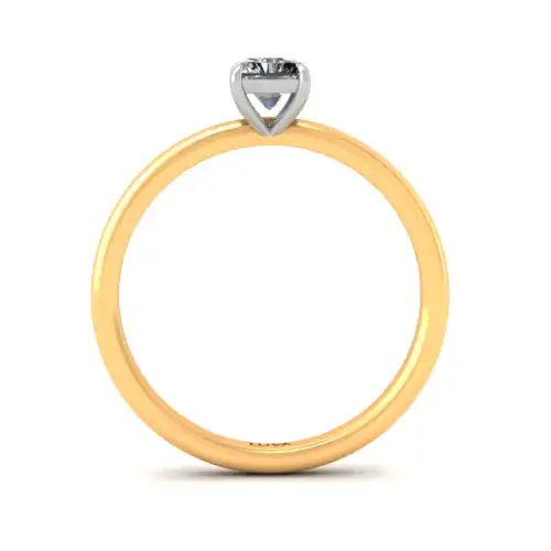 Piękny pierścionek z diamentem w szlifie radiant, prostokątny diament w pierścionku, 0,50ct