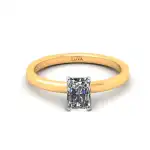 Pierścionek zaręczynowy LV31 z żółtego złota diament radiant 0,50ct 