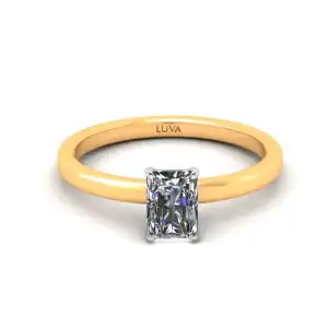 Pierścionek zaręczynowy LV31 z żółtego złota diament radiant 0,50ct 