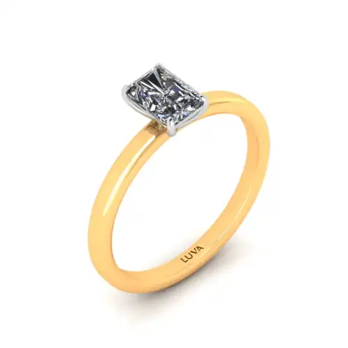 Ponadczasowy pierścionek z diamentem w szlifie radiant 0,50ct, naturalny diament z certyfikatem