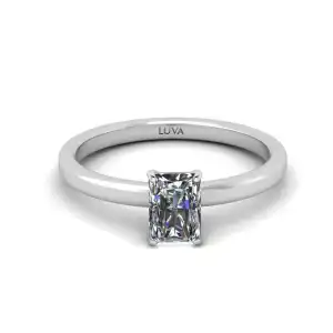Pierścionek zaręczynowy LV31 z białego złota diament radiant 0,50ct
