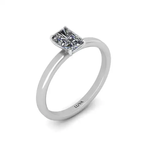Ponadczasowy pierścionek z diamentem w szlifie radiant 0,50ct, naturalny diament z certyfikatem
