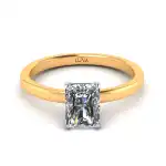 Pierścionek zaręczynowy LV31 z żółtego złota diament radiant 1,00ct 