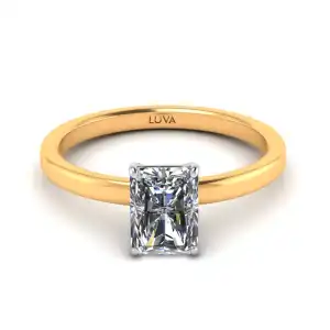 Pierścionek zaręczynowy LV31 z żółtego złota diament radiant 1,00ct 