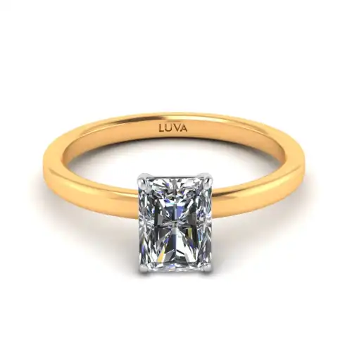 Ponadczasowy pierścionek z diamentem w szlifie radiant 1,00ct, naturalny diament z certyfikatem międzynarodowym