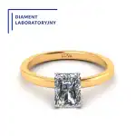 Pierścionek zaręczynowy LV31 z żółtego złota diament laboratoryjny radiant 1,00ct