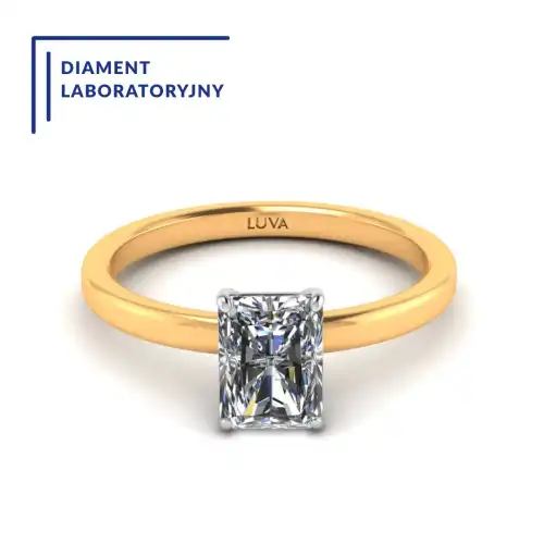 Ponadczasowy pierścionek z diamentem w szlifie radiant 1,00ct, laboratoryjny diament z certyfikatem międzynarodowym