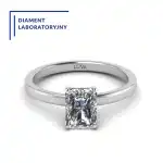 Pierścionek zaręczynowy LV31 z białego złota diament laboratoryjny radiant 1,00ct