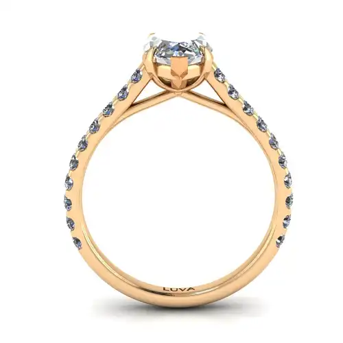 Pierścionek diament markiza 1,50ct naturalny kamień certyfikowany, żółte złoto
