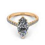 Pierścionek zaręczynowy LV34 z żółtego złota, diament markiza 1,50ct