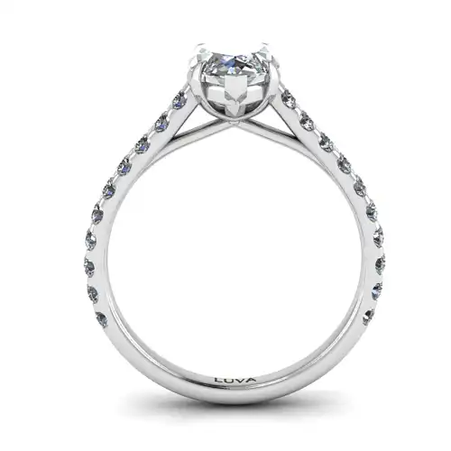 Pierścionek diament markiza 1,50ct naturalny kamień certyfikowany, białe złoto