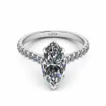 Pierścionek zaręczynowy LV34 z białego złota, diament markiza 1,50ct
