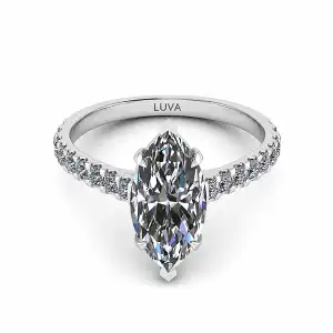 Pierścionek zaręczynowy LV34 z białego złota, diament markiza 1,50ct