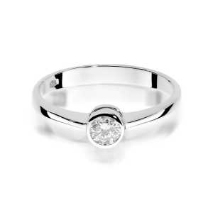 Pierścionek zaręczynowy D296 z białego złota brylant 0.25 ct