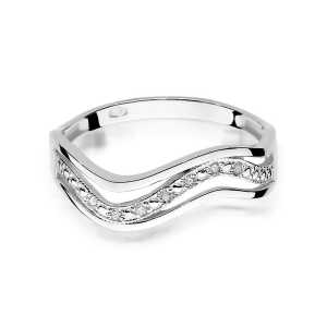 Pierścionek zaręczynowy D181 z białego złota brylant 0.06 ct