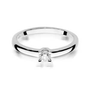 Pierścionek zaręczynowy D386 z białego złota brylant 0.20 ct