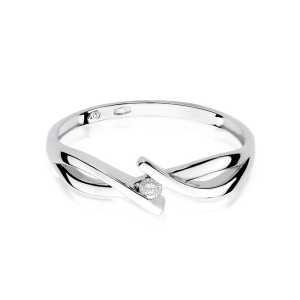 Pierścionek zaręczynowy D246 z białego złota brylant 0.04 ct