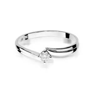 Pierścionek zaręczynowy D315 z białego złota brylant 0.08 ct