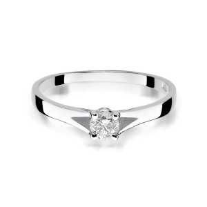 Pierścionek zaręczynowy D332 z białego złota brylant 0.20 ct