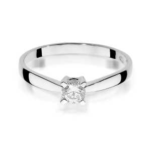 Pierścionek zaręczynowy D334 z białego złota brylant 0.20 ct