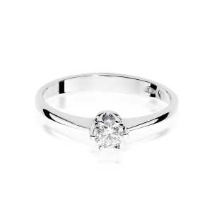 Pierścionek zaręczynowy D277 z białego złota brylant 0.20 ct