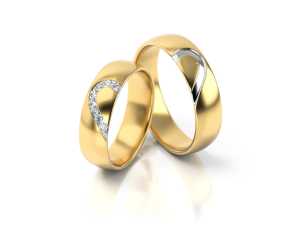 Obrączki ślubne z dwukolorowego złota - B113