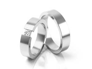 Obrączki ślubne z białego złota - B19
