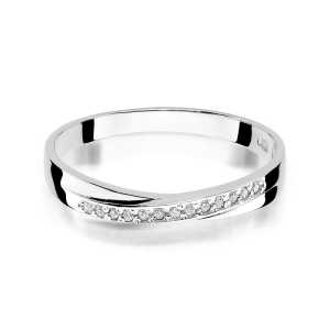 Pierścionek zaręczynowy D411 z białego złota brylant 0.07 ct