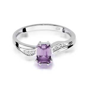 Pierścionek zaręczynowy D154 z białego złota ametyst 0.50 ct