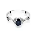 Pierścionek zaręczynowy D036 z białego złota szafir 0.70 ct